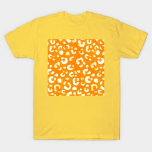 Orange Handmade Leopard Texture T-Shirt